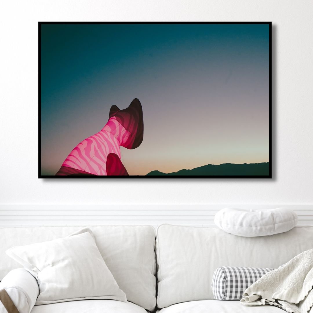 Pink Moment Burning Man Photography Canvas Art - Designity Art