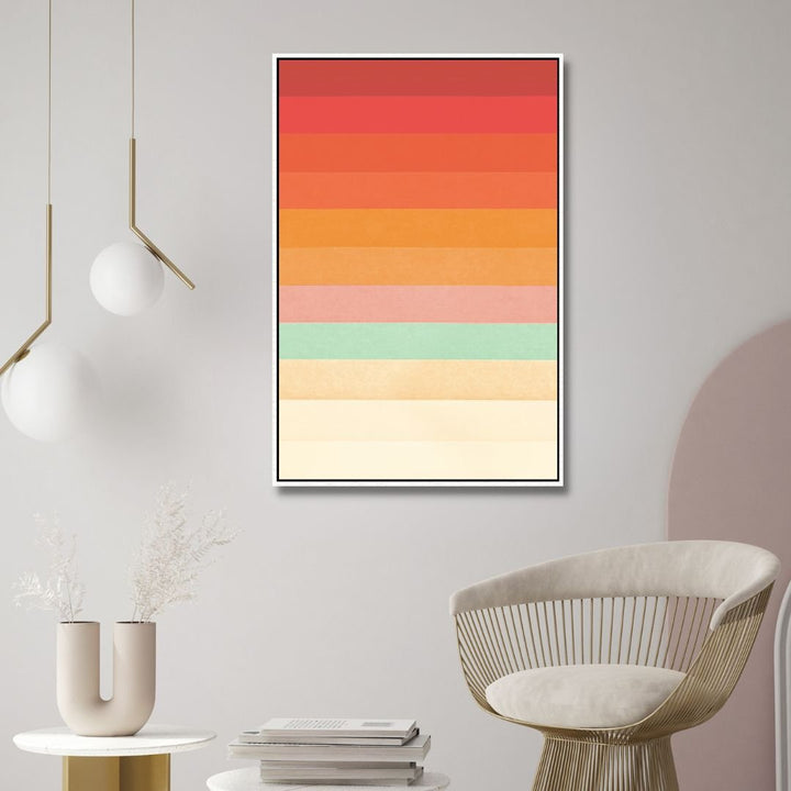 Rainbow Chevrons Retro Art - Designity Art