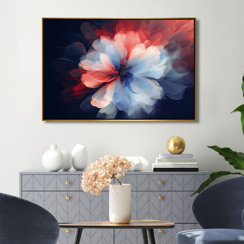 Red and White Flower Abstract Art - Designity Art