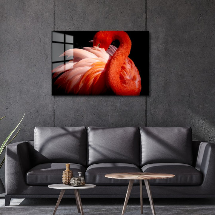 Red Flamingo Acrylic Glass Art - Designity Art