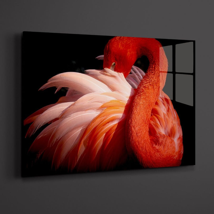 Red Flamingo Acrylic Glass Art - Designity Art