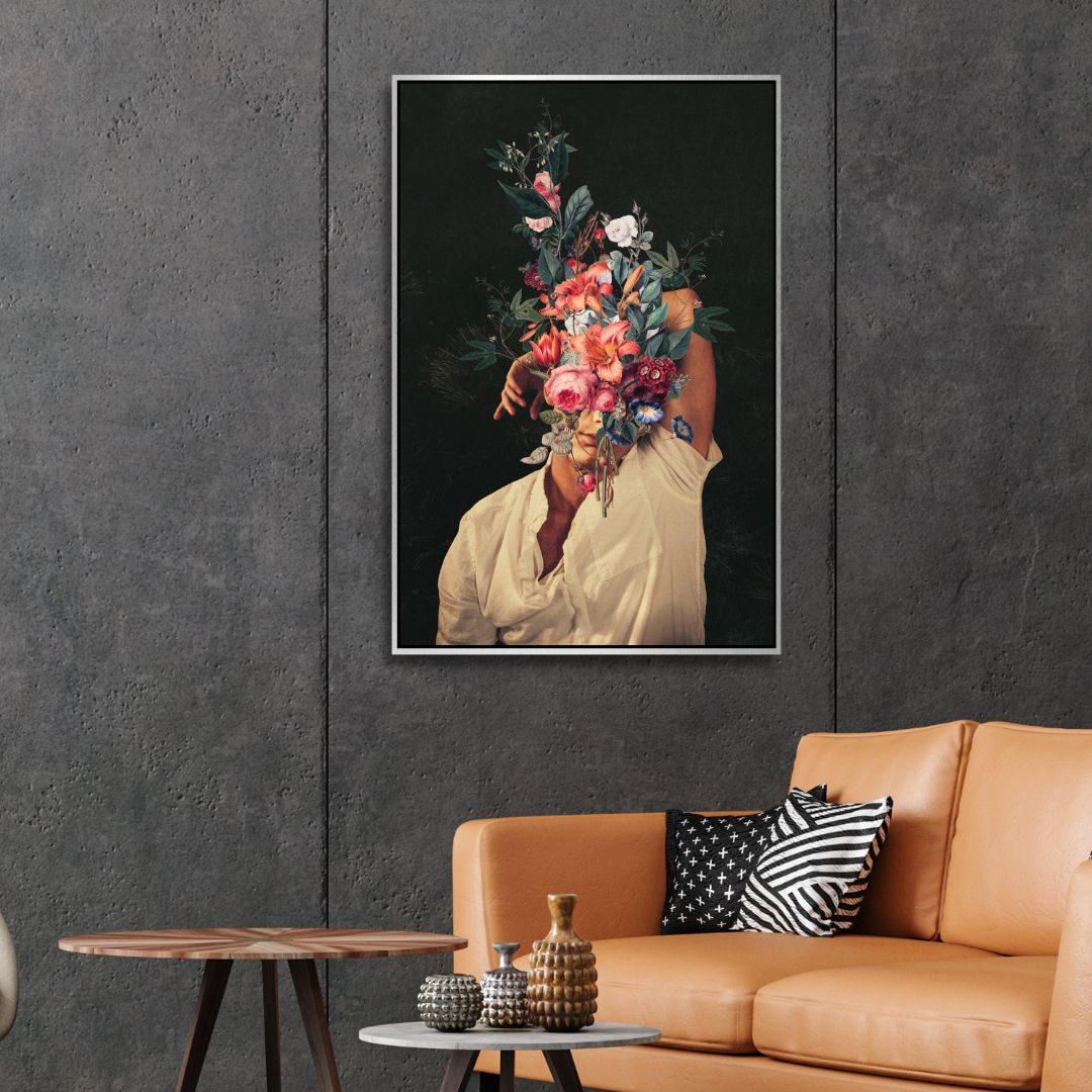 "Roses Bloomed Everytime I Thought of You" Retro Portrait Art - Designity Art