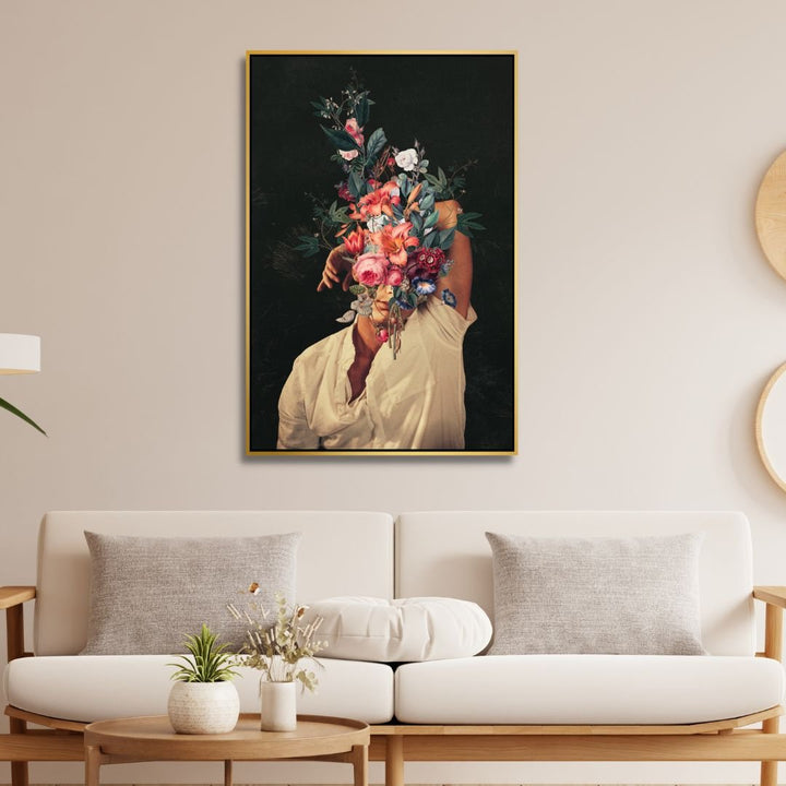 "Roses Bloomed Everytime I Thought of You" Retro Portrait Art - Designity Art