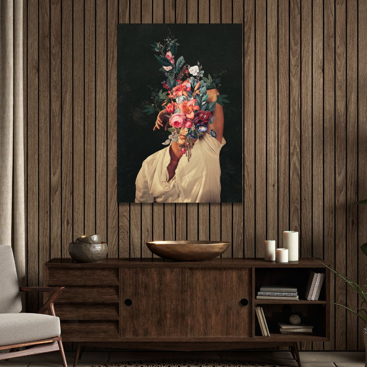 "Roses Bloomed Everytime I Thought of You" Retro Portrait Art - Designity Art