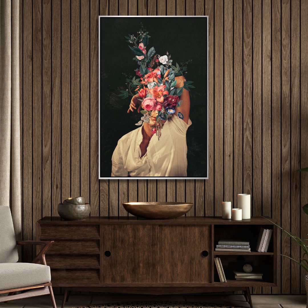 "Roses Bloomed Everytime I Thought of You" Retro Portrait Art - Designity Art