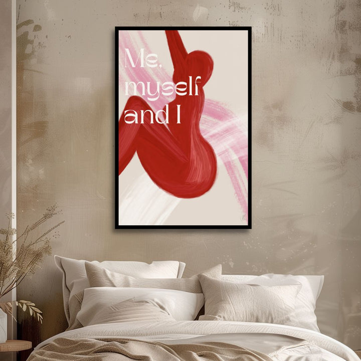 "Self Love" Pink and Red Abstract Art - Designity Art