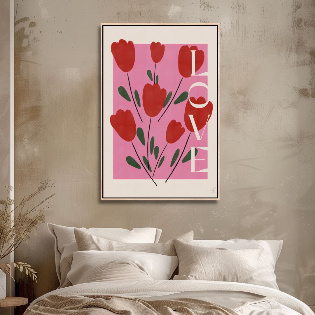 "Self Love" Pink and Red Abstract Art - Designity Art