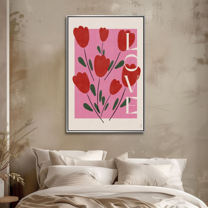 "Self Love" Pink and Red Abstract Art - Designity Art