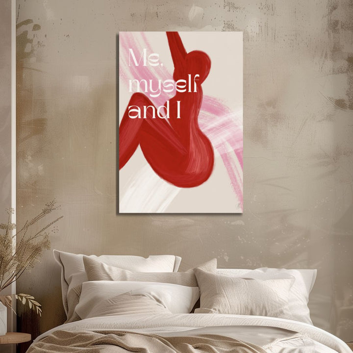 "Self Love" Pink and Red Abstract Art - Designity Art