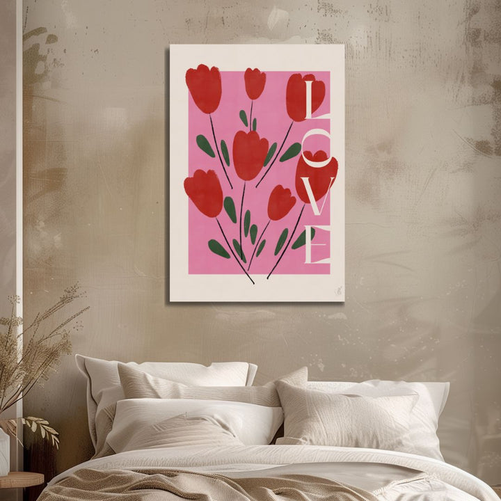 "Self Love" Pink and Red Abstract Art - Designity Art