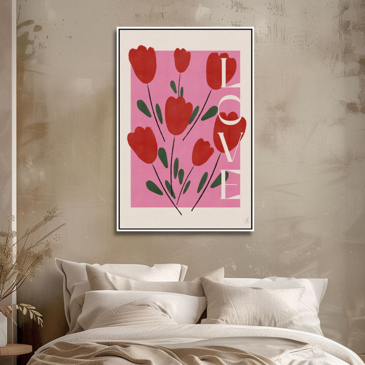 "Self Love" Pink and Red Abstract Art - Designity Art