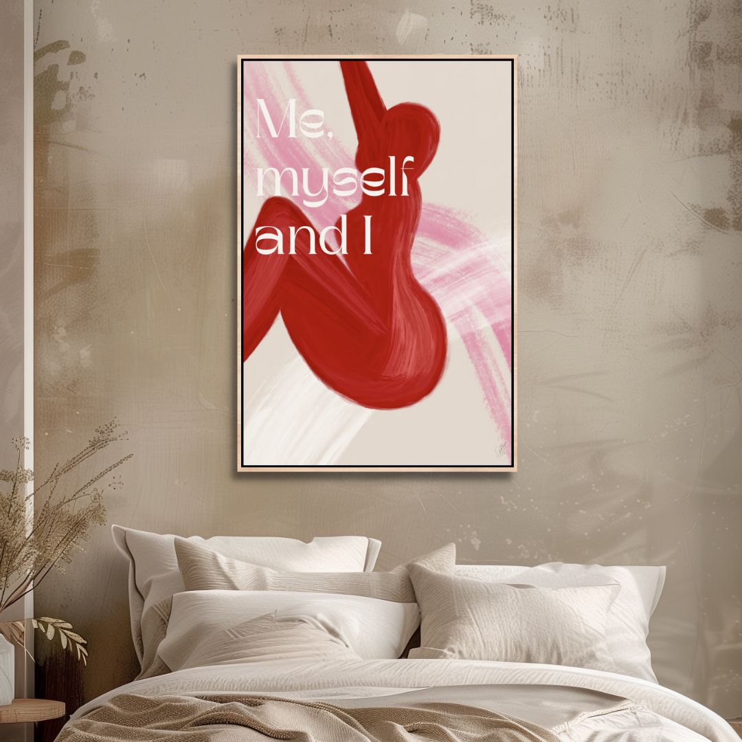 "Self Love" Pink and Red Abstract Art - Designity Art