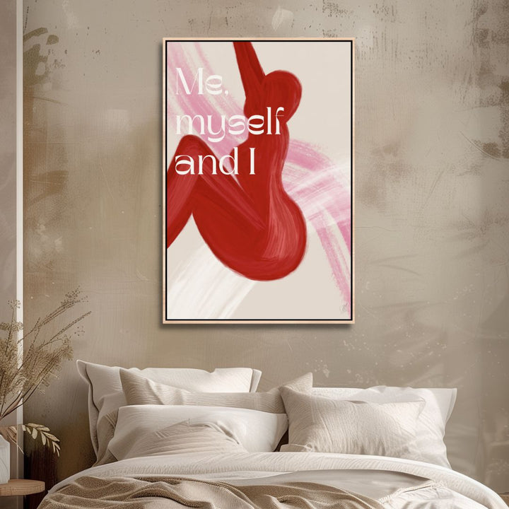 "Self Love" Pink and Red Abstract Art - Designity Art