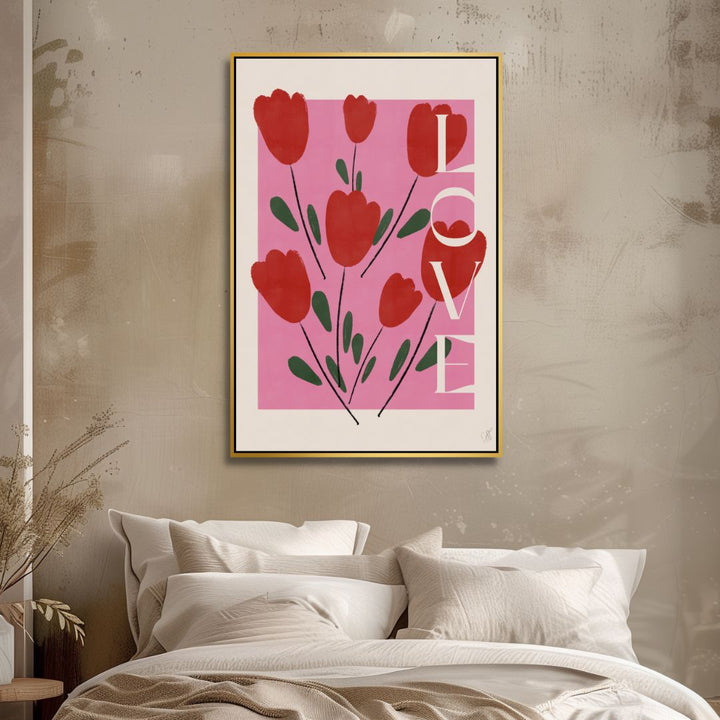 "Self Love" Pink and Red Abstract Art - Designity Art