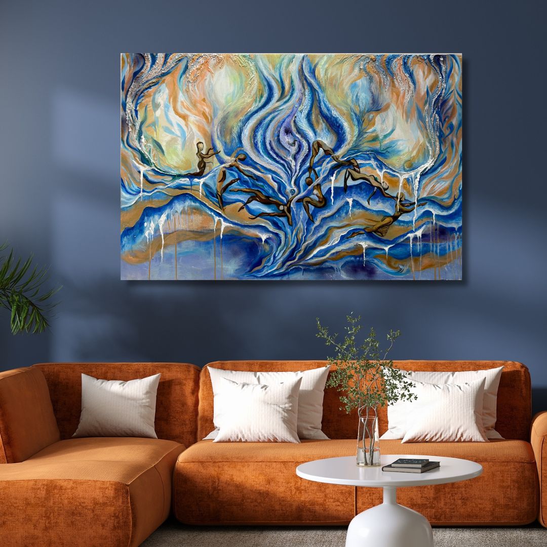 "Sit with the Fire of Life" Abstract Art - Designity Art