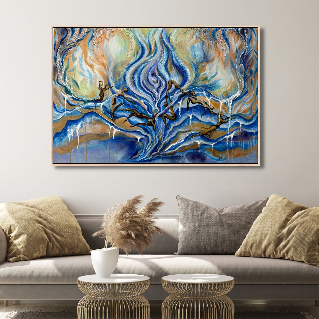 "Sit with the Fire of Life" Abstract Art - Designity Art