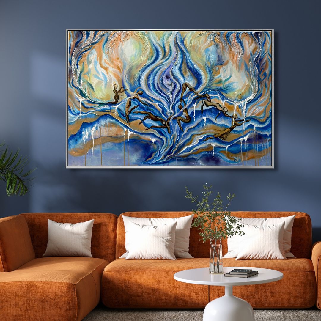 "Sit with the Fire of Life" Abstract Art - Designity Art