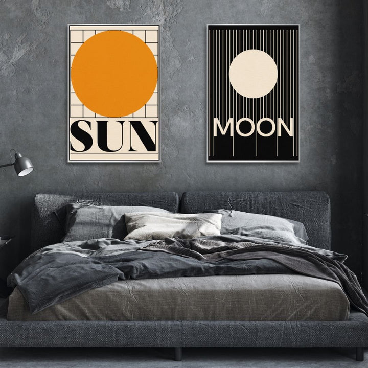 Sun & Moon Retro Art - Designity Art