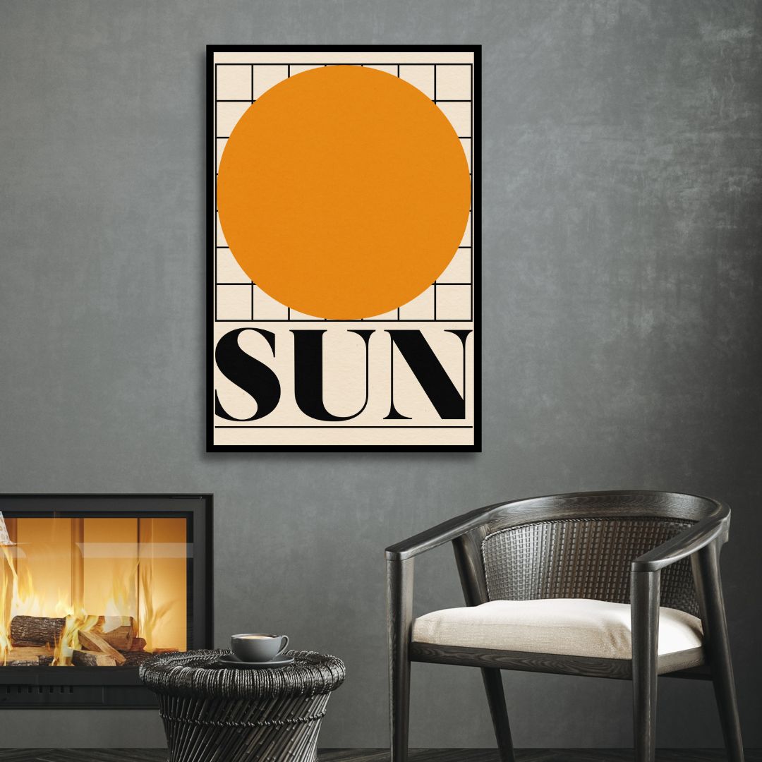 Sun & Moon Retro Art - Designity Art