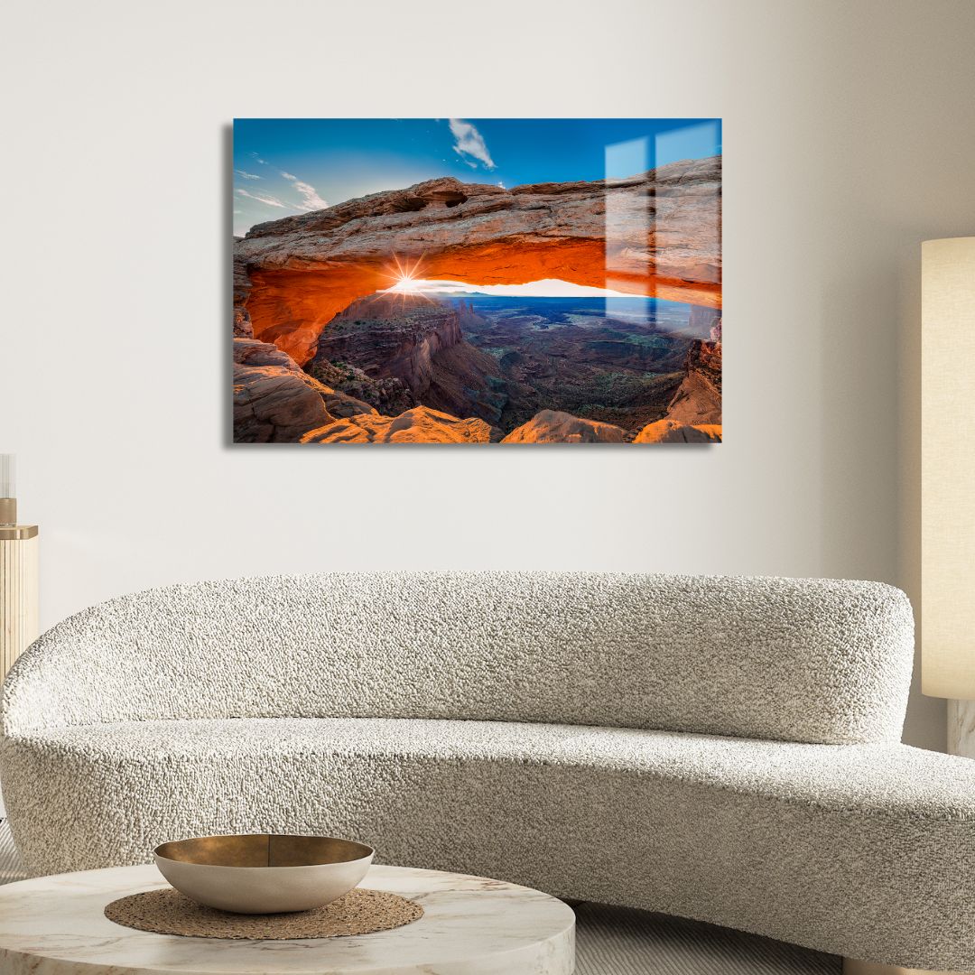 Sunrise at Mesa Arch Acrylic Glass Art - Designity Art