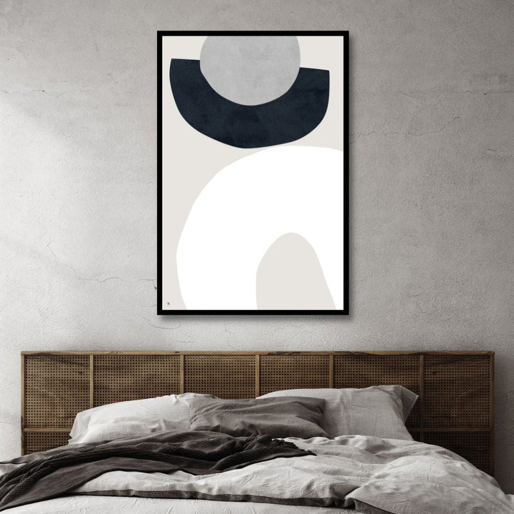 "Tali" Beige, Gray and White Geometric Abstract Art - Designity Art