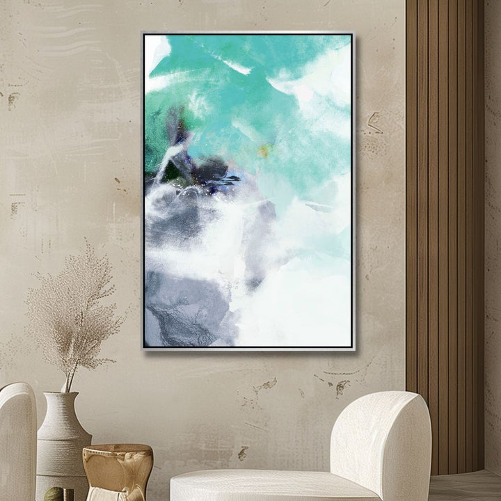 Teal, Blue and Gray Abstract Art - Designity Art