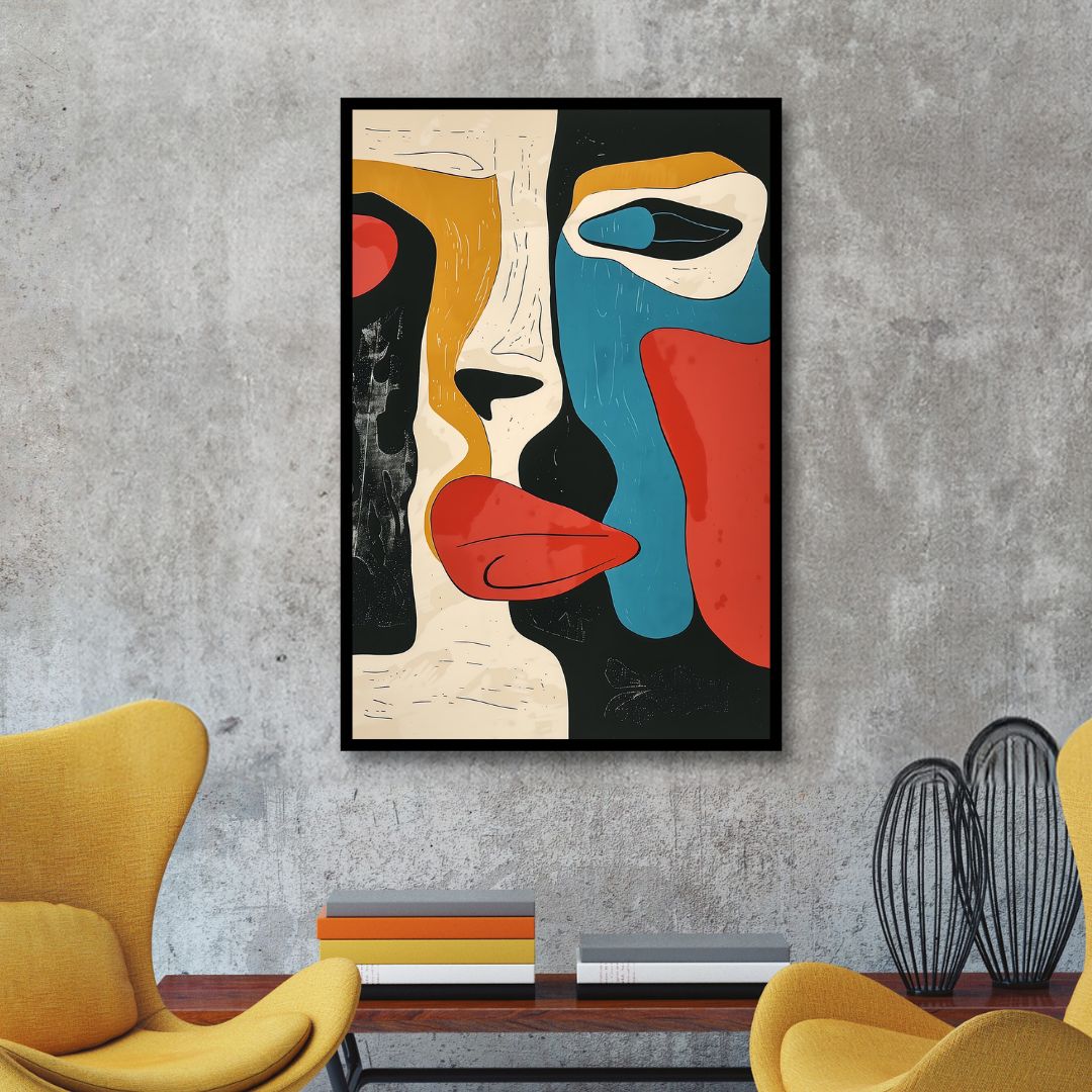 "The Face" Colorful Abstract Art - Designity Art