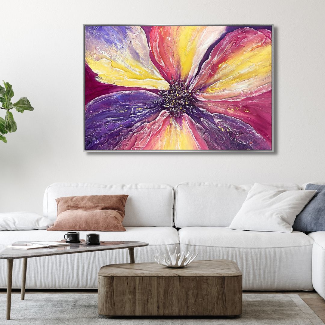 Warm Flower Abstract Art - Designity Art