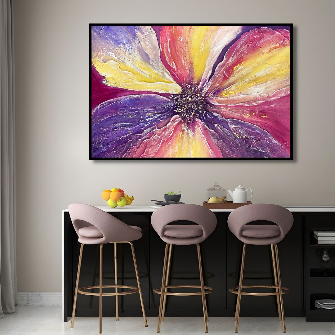 Warm Flower Abstract Art - Designity Art