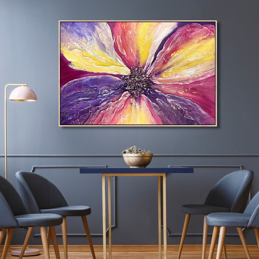 Warm Flower Abstract Art - Designity Art