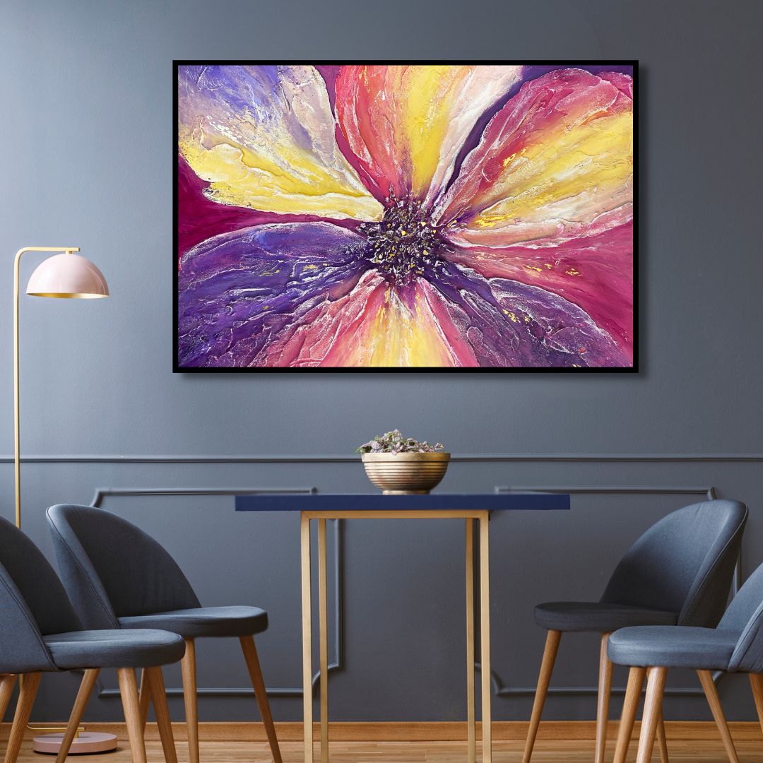 Warm Flower Abstract Art - Designity Art