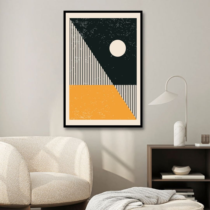 Yellow, Orange and Blue 90s Style Retro Art - Designity Art