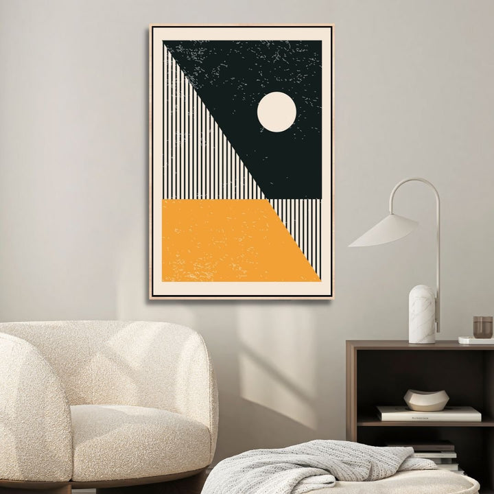 Yellow, Orange and Blue 90s Style Retro Art - Designity Art