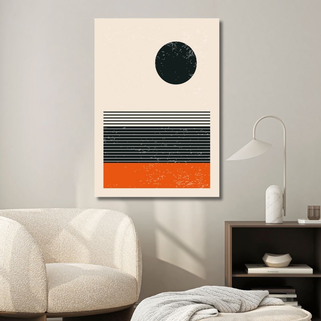 Yellow, Orange and Blue 90s Style Retro Art - Designity Art