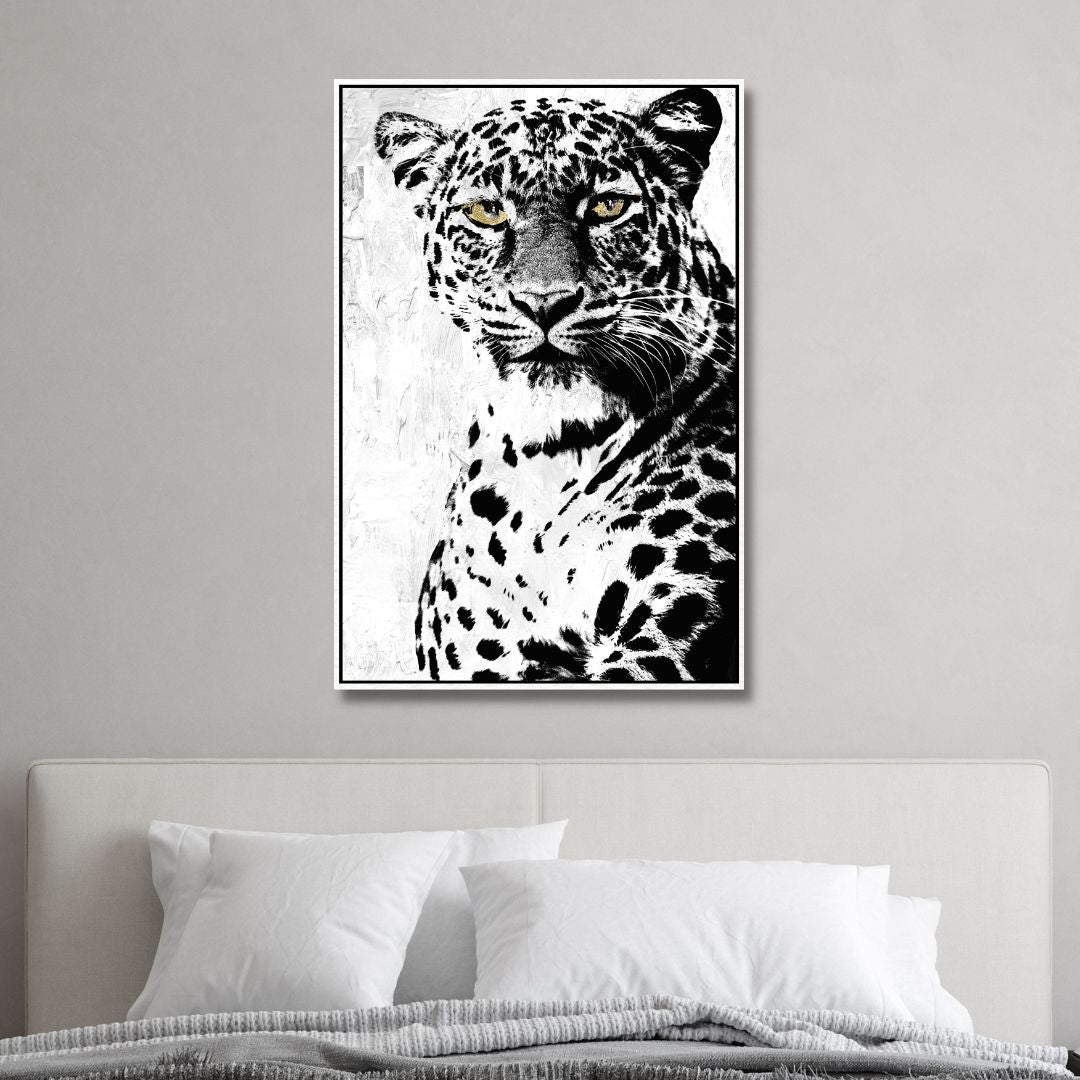 Black and White Leopard Canvas Wall Art