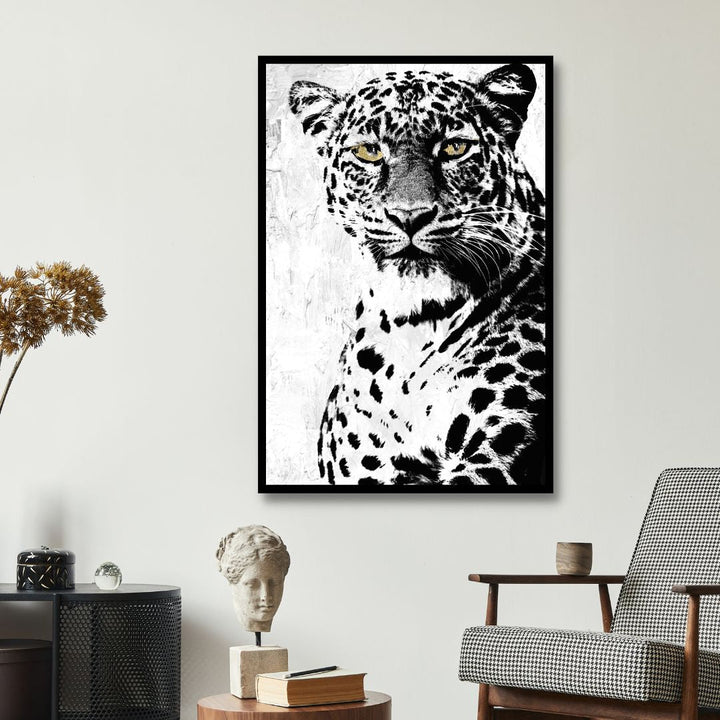 Black and White Leopard Canvas Wall Art