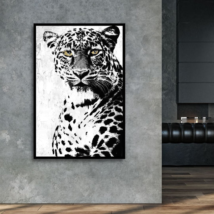 Black and White Leopard Canvas Wall Art