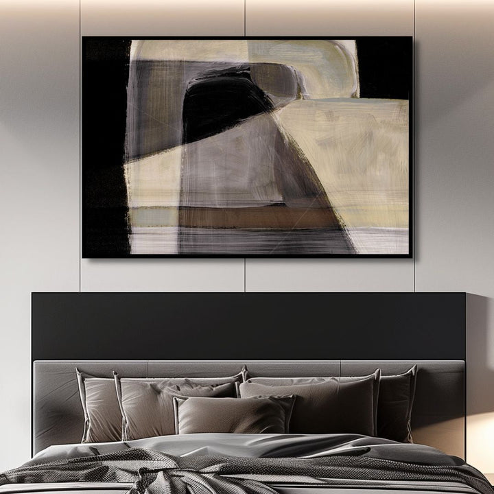 Black, Brown and Gray Geometric Abstract Art - Designity Art