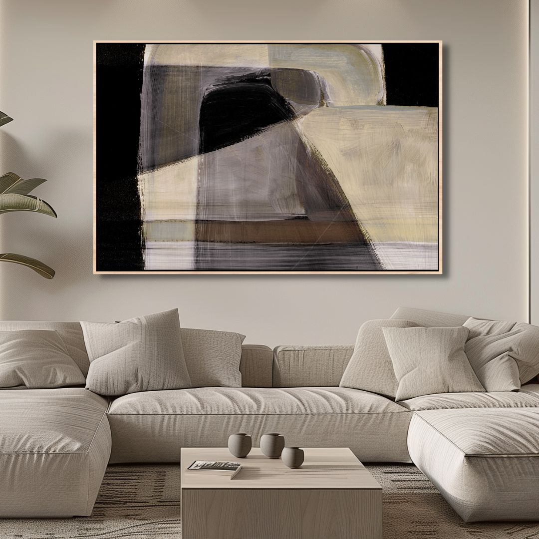 Black, Brown and Gray Geometric Abstract Art - Designity Art