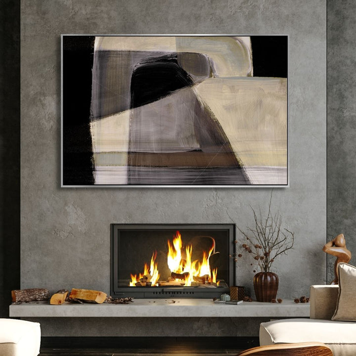 Black, Brown and Gray Geometric Abstract Art - Designity Art