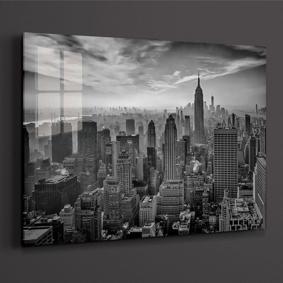 Black & White New York City Acrylic Glass Art - Designity Art