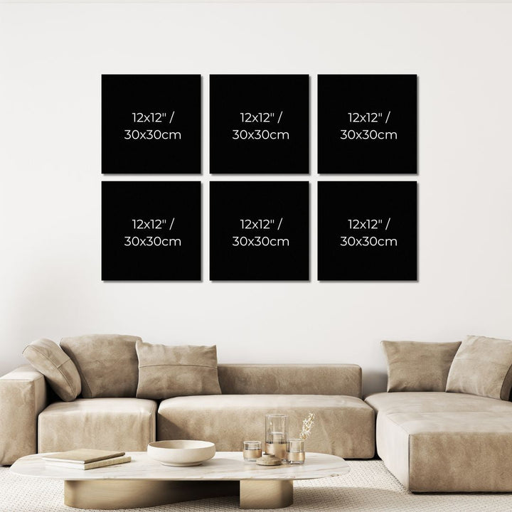 Blue and Yellow Color Blocks Gallery Wall - 6 Piece Canvas Set