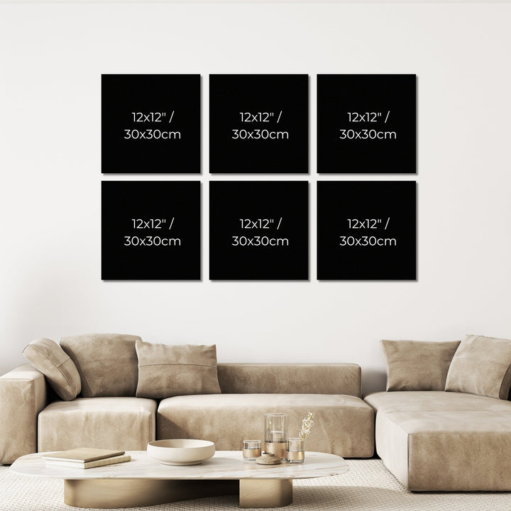 Blue and Yellow Color Blocks Gallery Wall - 6 Piece Canvas Set