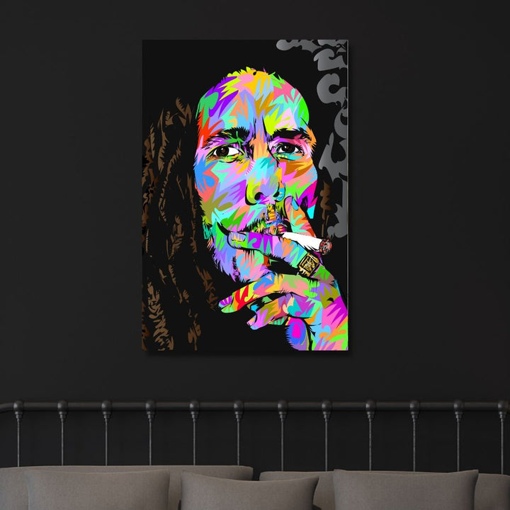 Bob Marley Pop Art Portrait Canvas Wall Art - Designity Art