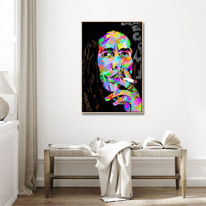 Bob Marley Pop Art Portrait Canvas Wall Art - Designity Art