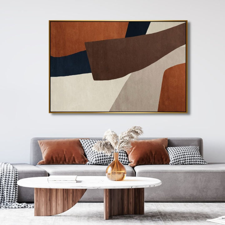 Brown and Beige Geometric Wabi Sabi Art