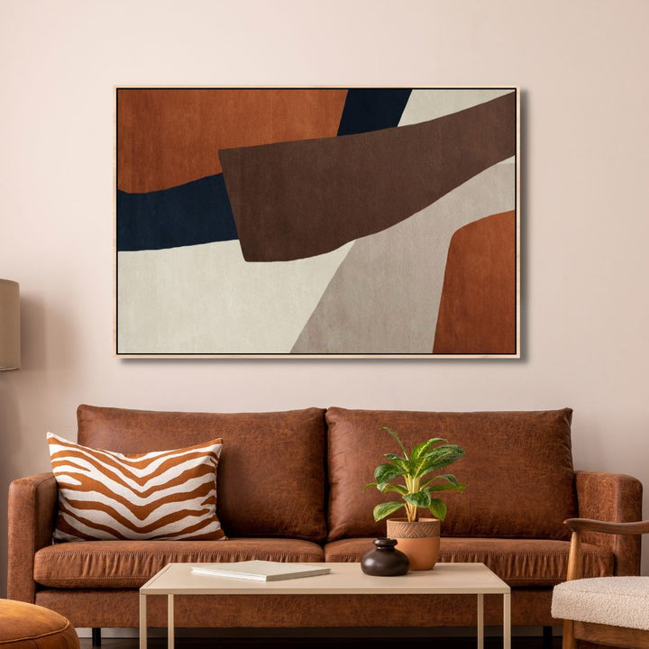 Brown and Beige Geometric Wabi Sabi Art