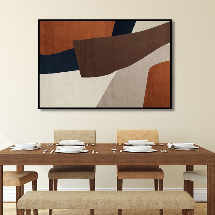 Brown and Beige Geometric Wabi Sabi Art