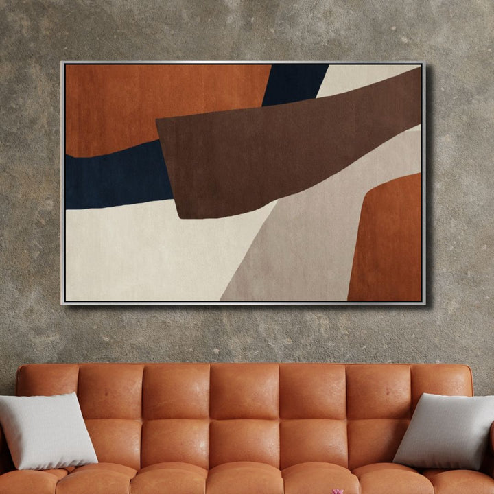 Brown and Beige Geometric Wabi Sabi Art