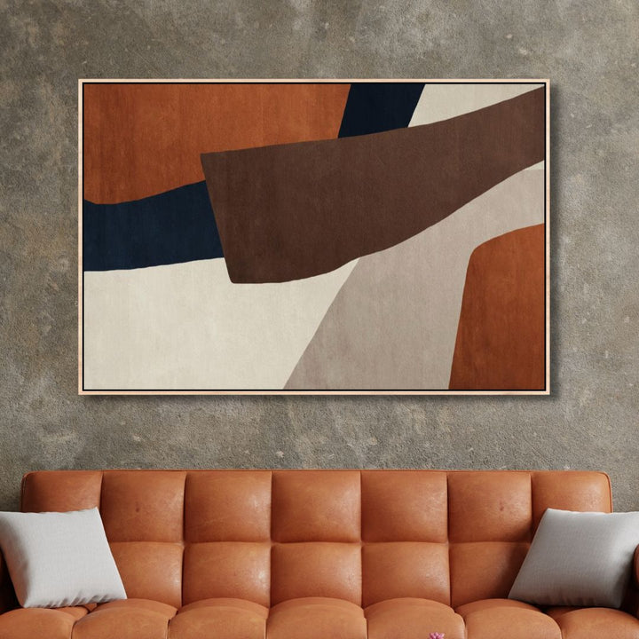 Brown and Beige Geometric Wabi Sabi Art